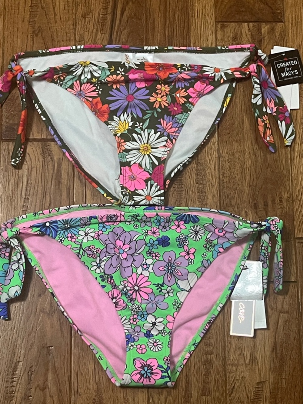 Salt & Cove Floral Tie-Side Bikini Bottoms large nwt women’s swim